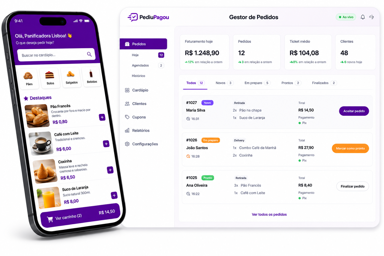 Pediu Pagou — Cardápio digital e gestor de pedidos